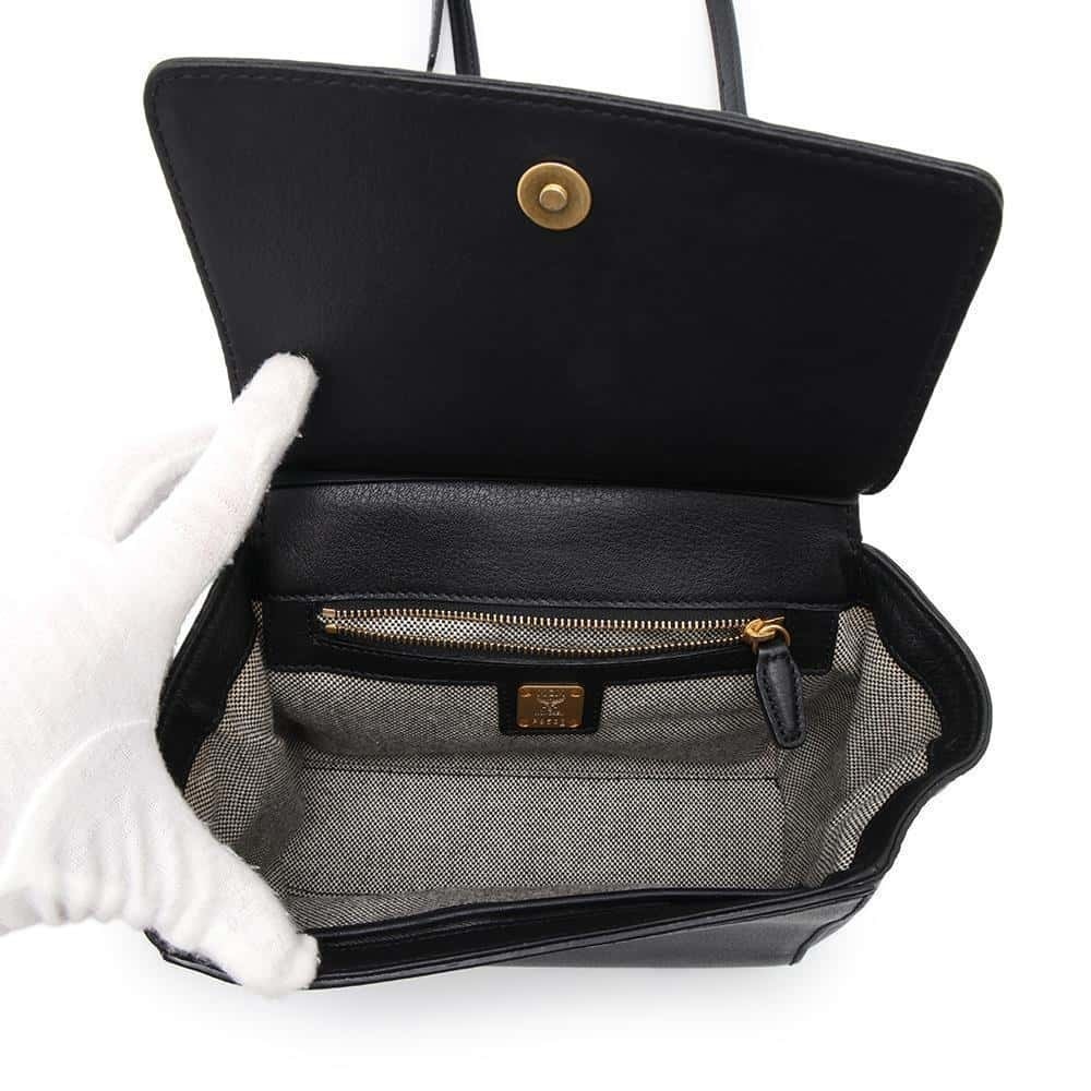 Mcm Python Leather Shoulder Bag Black - image 5